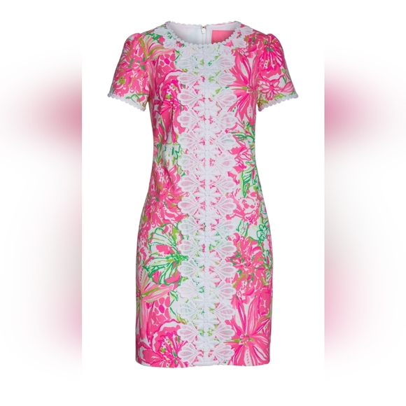 Lilly Pulitzer Maisie Resort White Koala us Maybe Stretch Pique Shift Dress Sz 2 - Picture 12 of 15